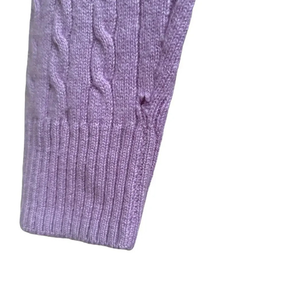 J. Crew Italian Cashmere Light Purple Small Cable Knit Sweater Size XS - Picture 5 of 6